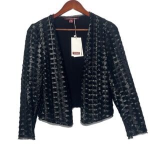 Comptoir Des Contonniers Black Sequin Open Front  Jacket Blazer